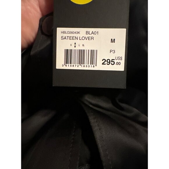 Kooples French Clothing Mens Sateen Lover Black Satin Bomber Jacket M NWT $295 - Picture 7 of 7